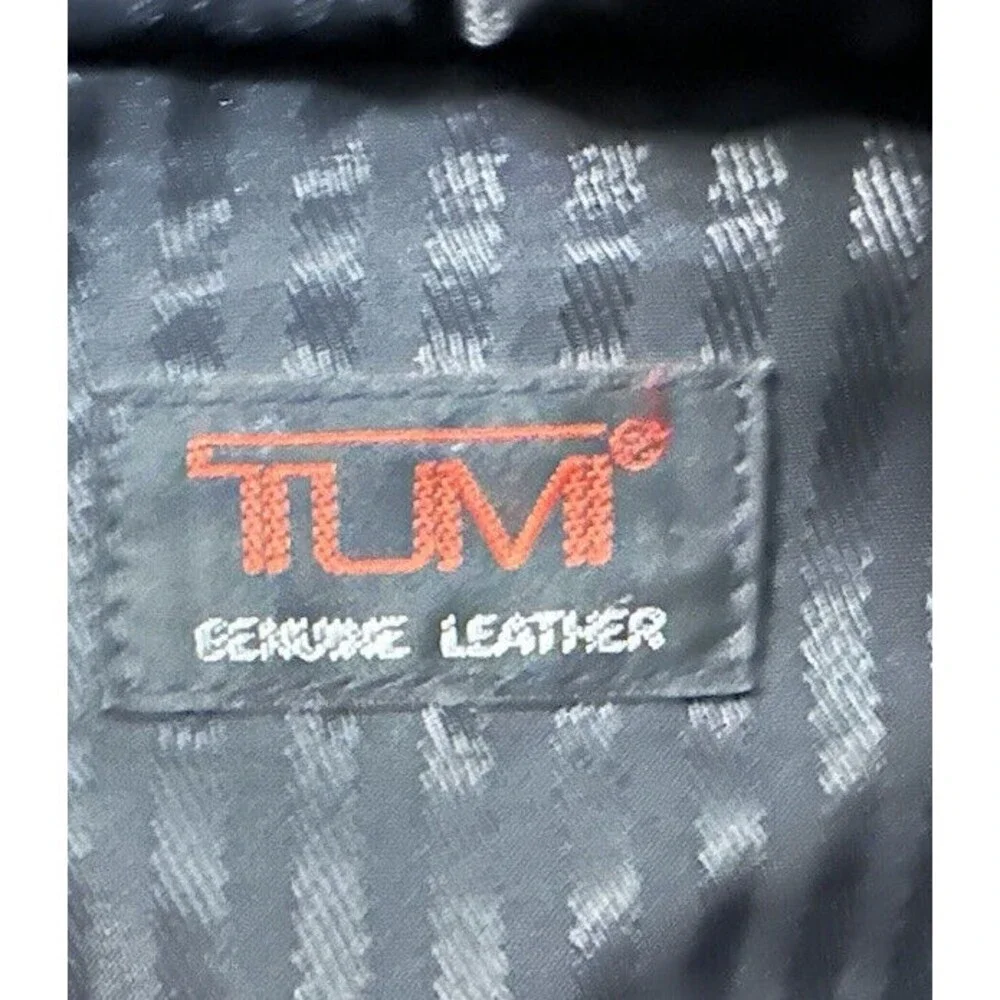 TUMI Black Leather Laptop Expandable Briefcase Pockets Shoulder Strap 9601D3